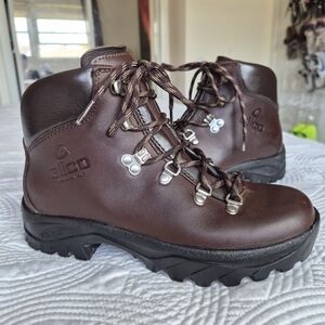 VGUC Alico Leather Hiking Boots Brown Vibram Soles Made in Italy Women 8